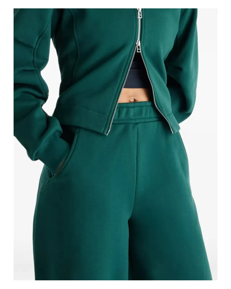 New Balance Wide-Leg Cotton Blend Track Pants — Green Green