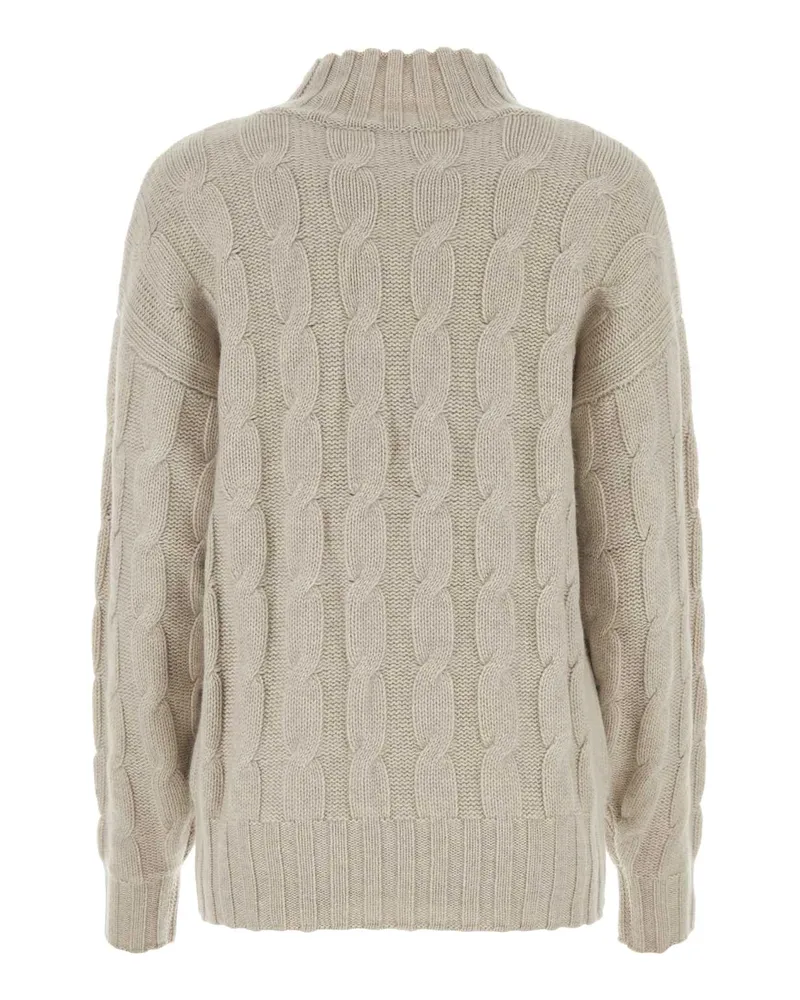 Le Kasha 1918 Women's Melange Sand Cashmere Sweater Lightbeige Exterior: Organic Maglieria Beige