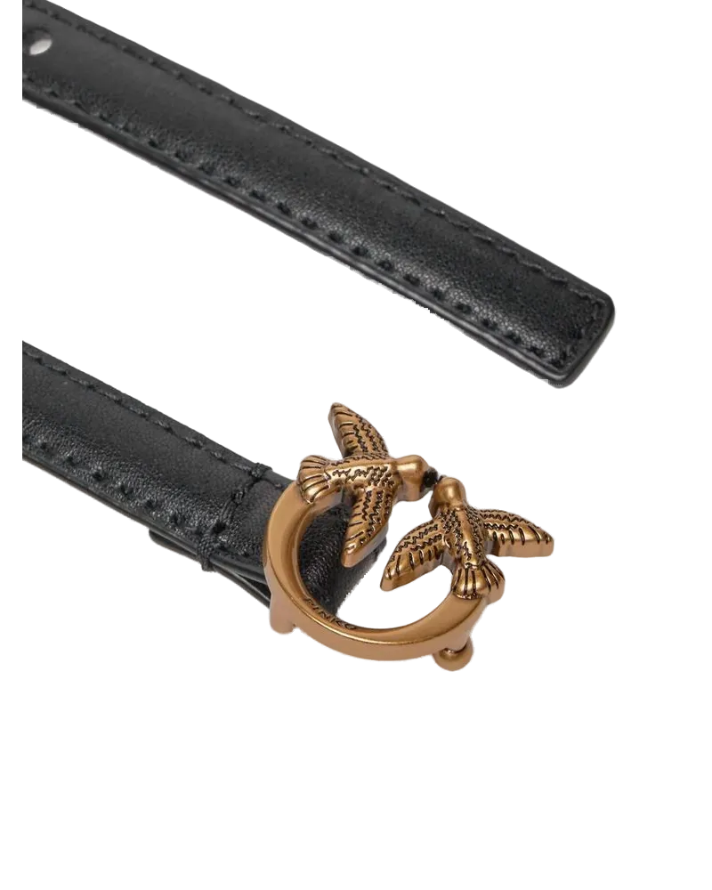 Pinko Women's Belt Black Cowhide | Accessory: Zinc Accessories Black
