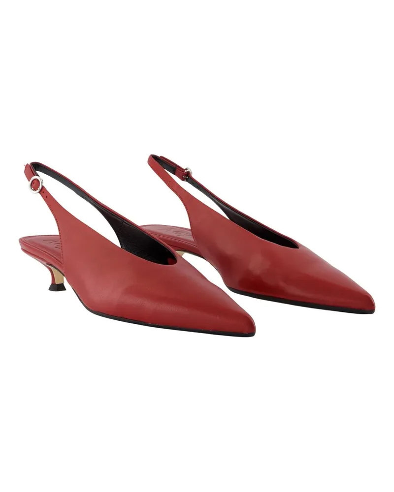 aeyde Women's Camila Pumps -  Leather Red Calfskin Shoes Red