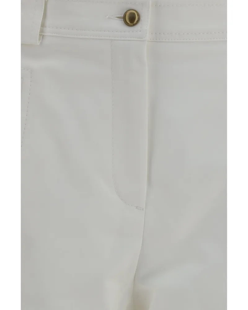 Max Mara Women's Cropped Trousers Adorni Vela Cotton White