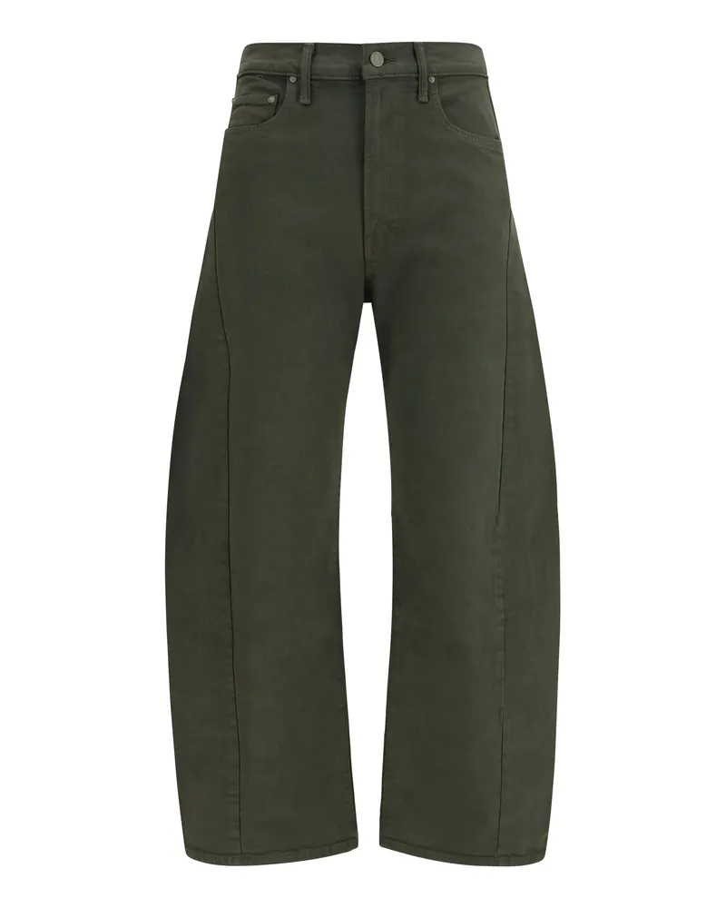Mother Women's Jeans Half Pipe Flood Forest Night Cotton Green