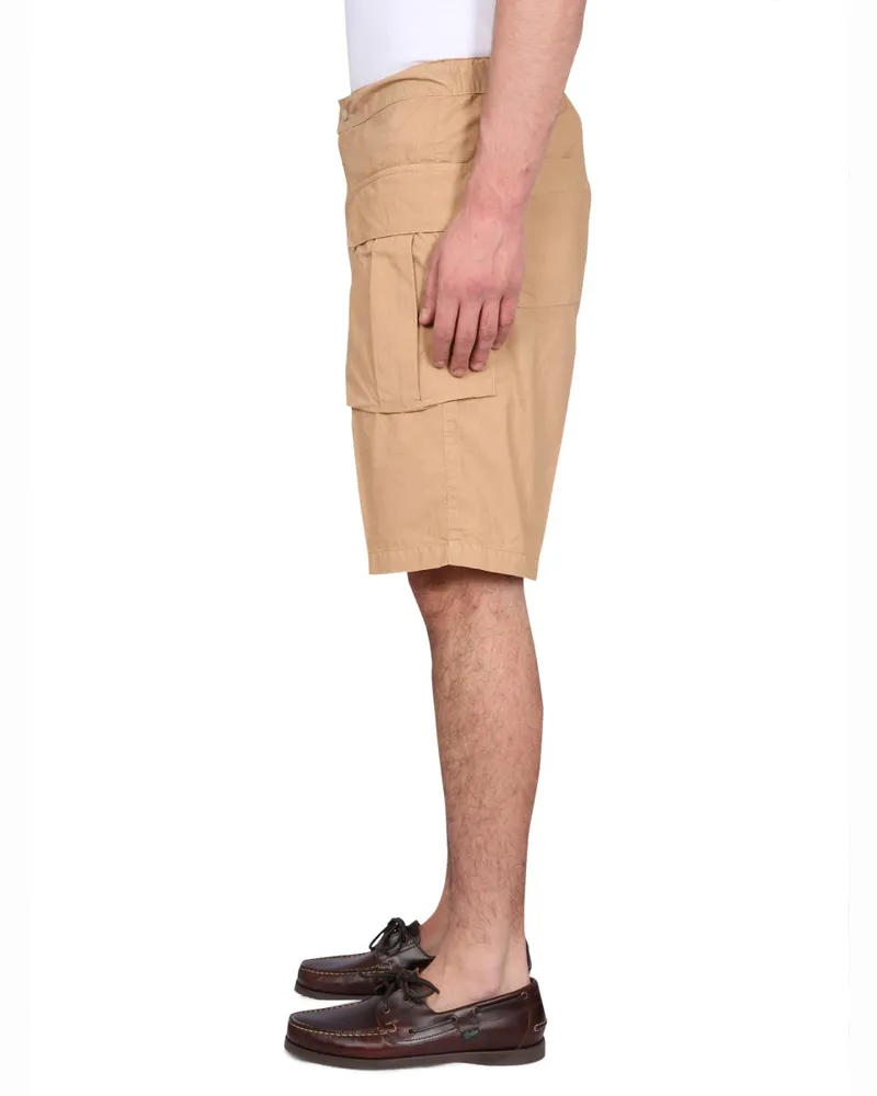 ASPESI Cotton Button Closure Bermuda Shorts — Yellow Yellow