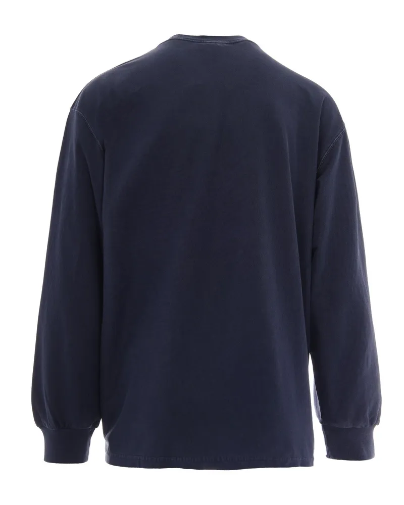 Carhartt WIP Men's T-Shirt Loose Pocket Dark Navy Garment Dyed Organic Cotton Single Jersey T-Shirts And Polos Navy