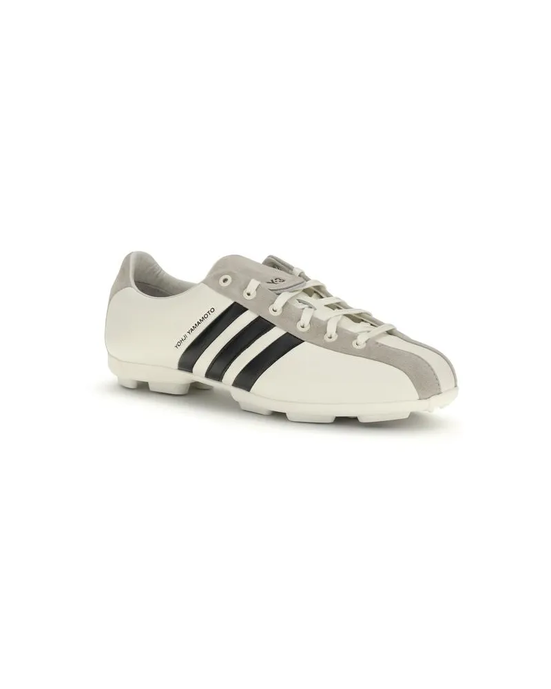 Y-3 Men's White Calf Leather Bos Taurus Athletic Sneakers White