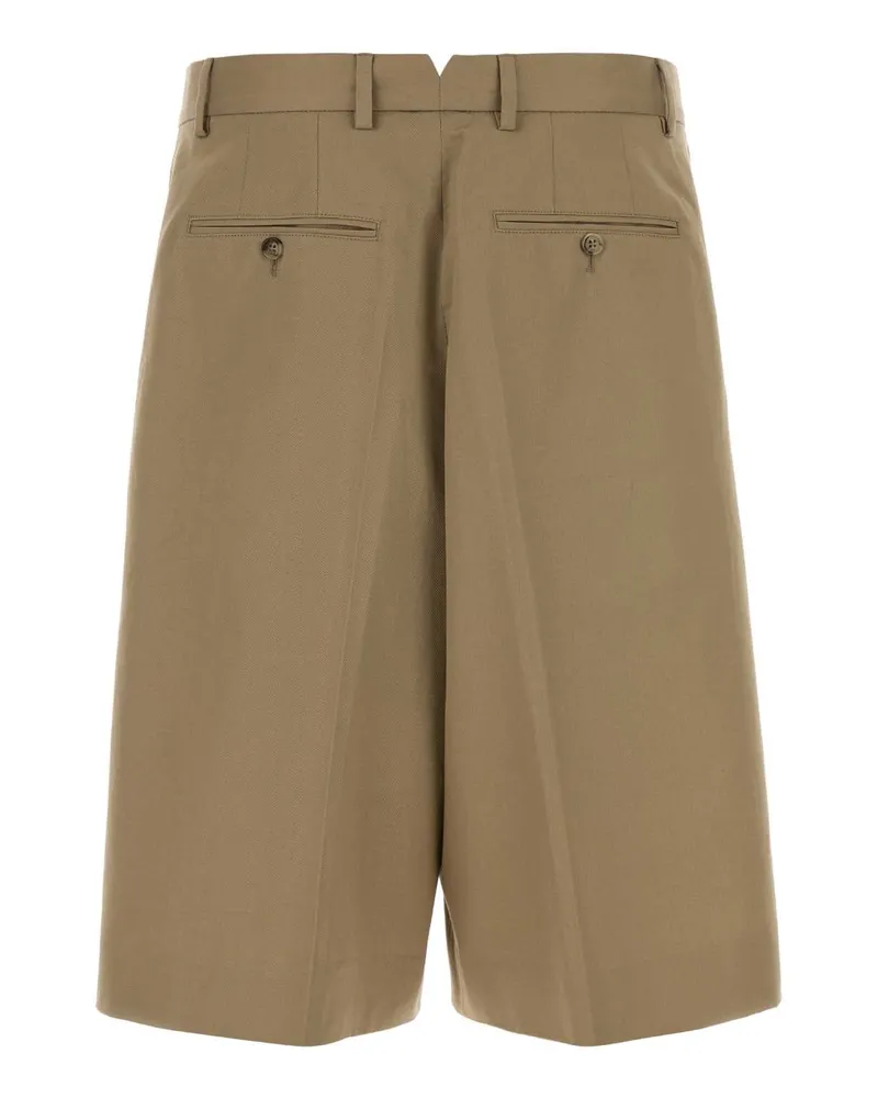 AMI Paris Men's Dove Grey Cotton Bermuda Shorts Beigetaupe Exterior Beige