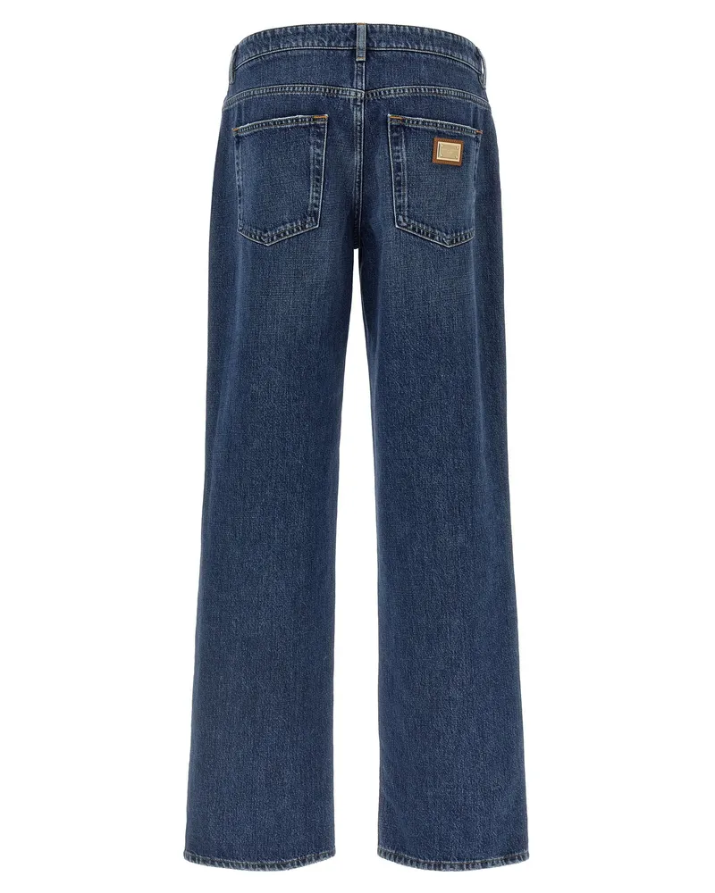 Dolce & Gabbana Wide-Leg Pure Cotton Jeans — Blue Blue