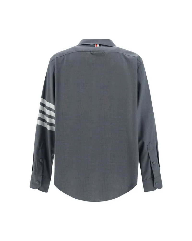 Thom Browne Men's Gray Wool Oves Aries Dress Shirt Gray