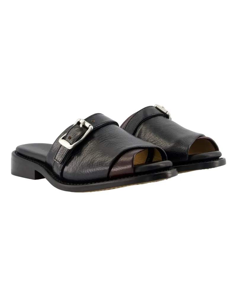 Our Legacy Unisex Ginza Sandals -  Leather Black Calfskin Shoes Black