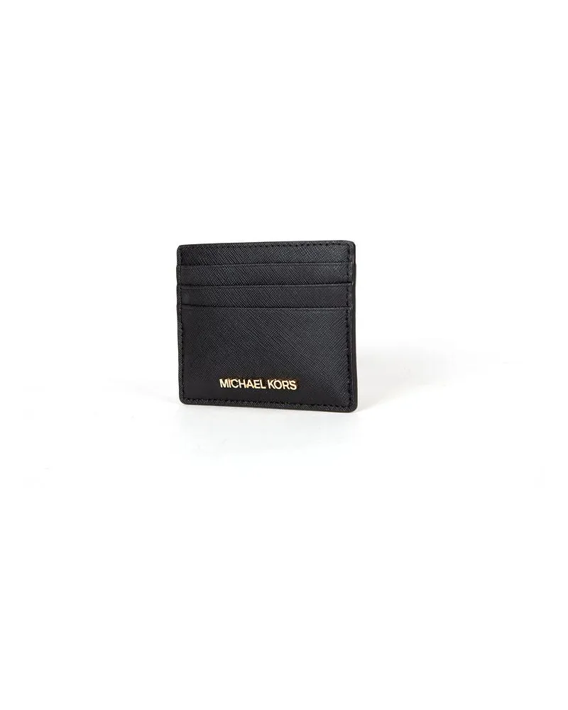 Michael Kors Women's Card Holder Black Leather Bags Card-holders Black