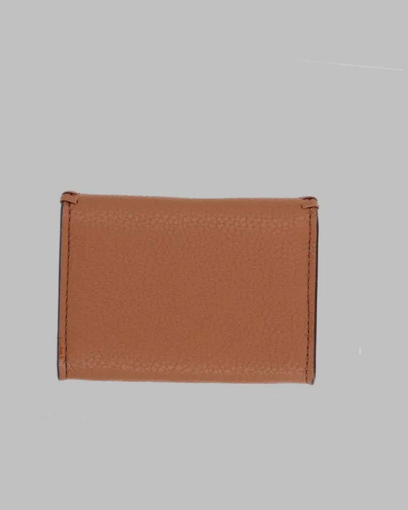 Michael Kors Embossed Logo Leather Wallet — Beige Beige