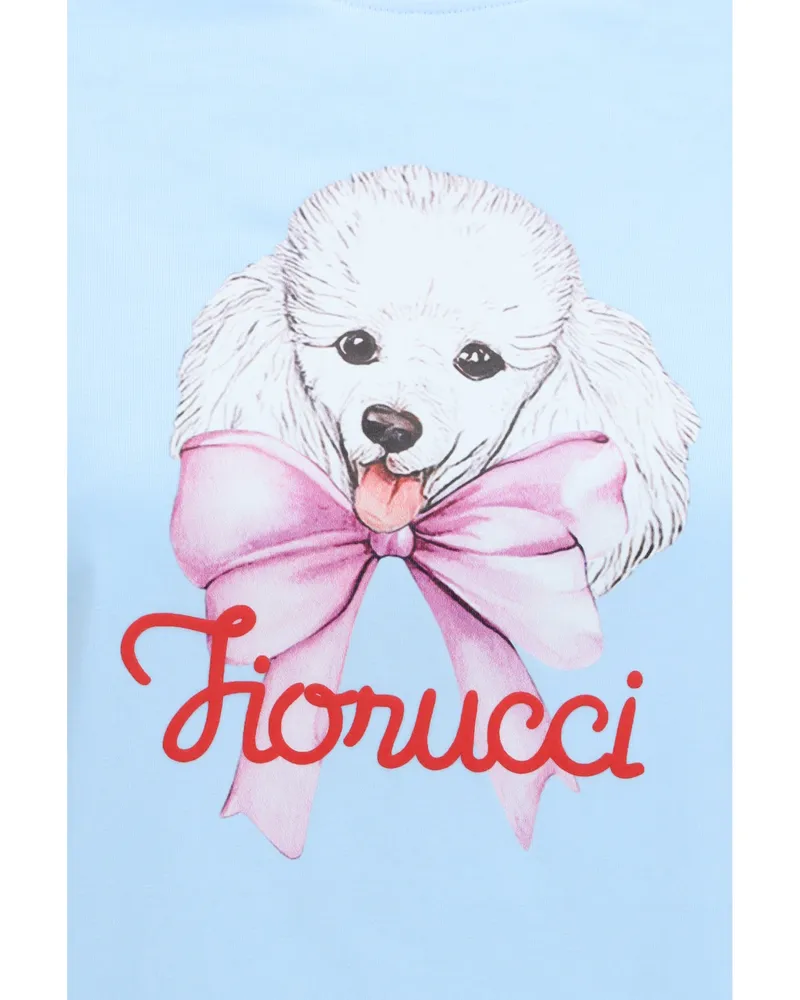 Fiorucci Women T-Shirt With Poodle Logo Light Blue Cotton T-Shirts & Jerseys Blue