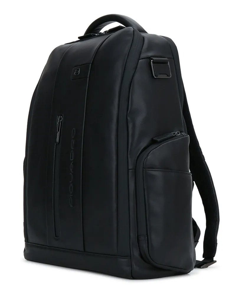 Piquadro Leather Backpack — Black Black