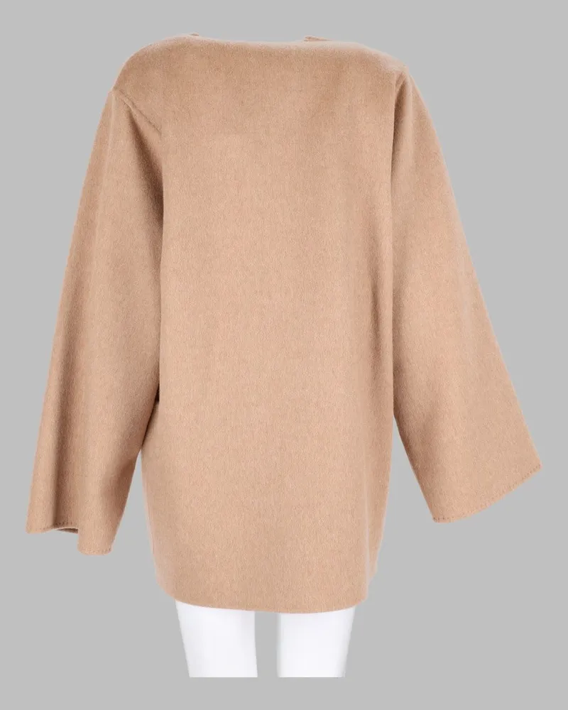 Max Mara Camel Hair and Mohair Cardigan Coat — Brown Brown