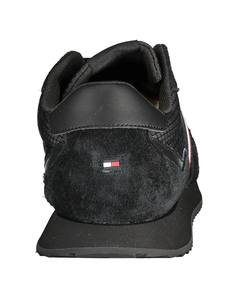 Tommy Hilfiger Leather Color-Block Sneaker — Black Black