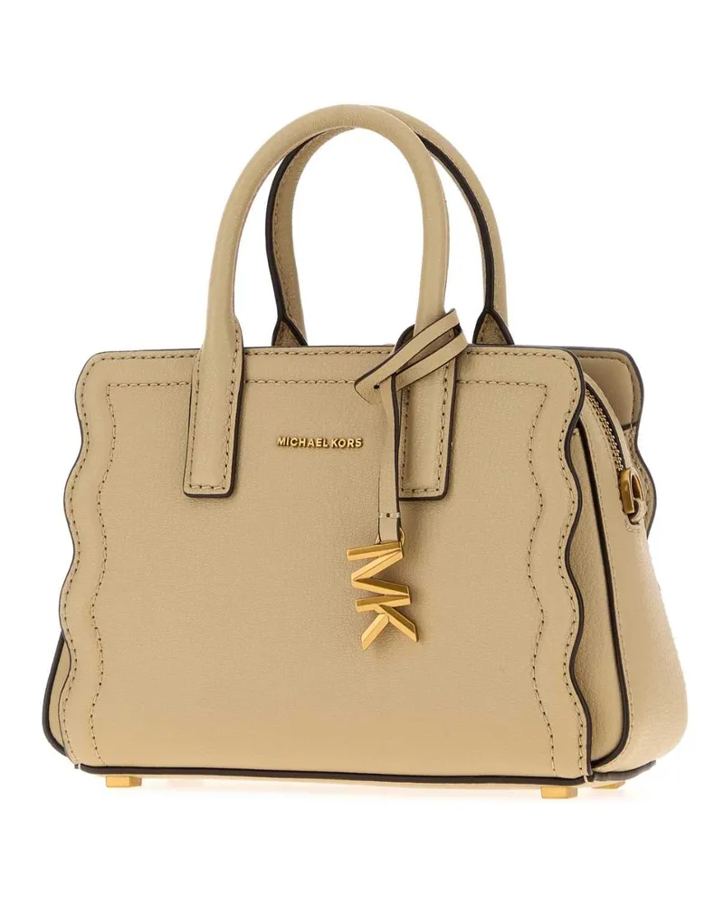 Michael Kors Women's Beige Leather Leila Handbag Khaki Borse A Mano Bag Beige