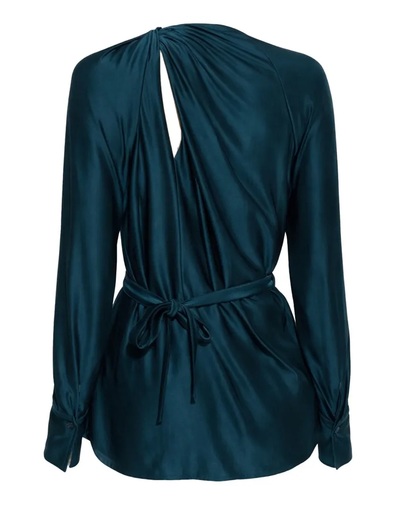 Victoria Beckham Draped Viscose Blouse — Black Black
