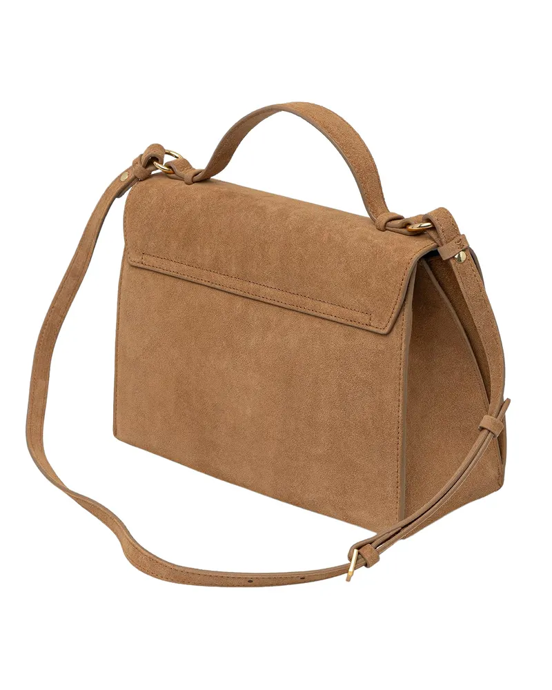 Patrizia Pepe Women's Natural Suede Crossbody Bag Calfskin Shoulder Beige