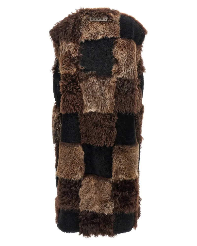 Marni Patchwork Shearling Vest 