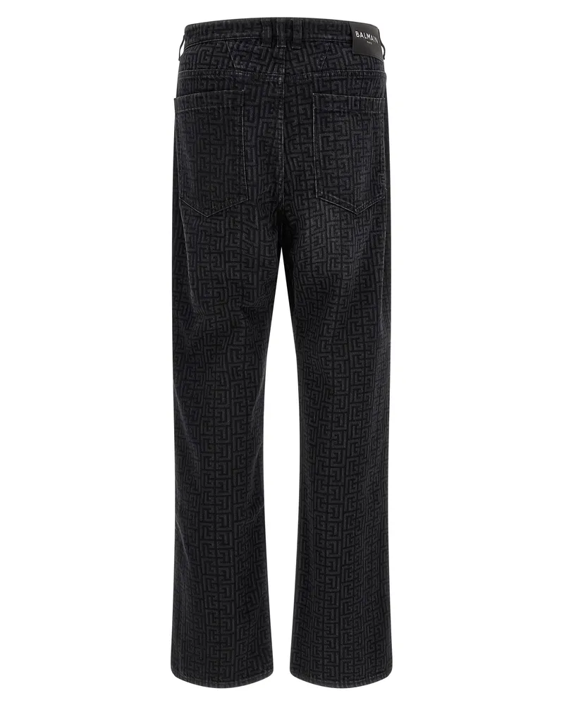 Balmain Men's Black Cotton Straight-Leg Jeans Clothing Black