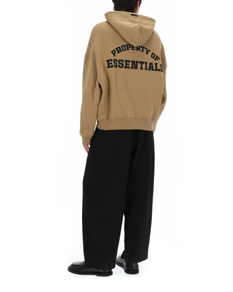 Fear of God Zip-Up Hooded Cotton-Blend Sweatshirt — Beige Beige