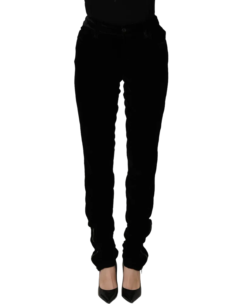 Ermanno Scervino Viscose-Blend Velvet Trousers — Black Black