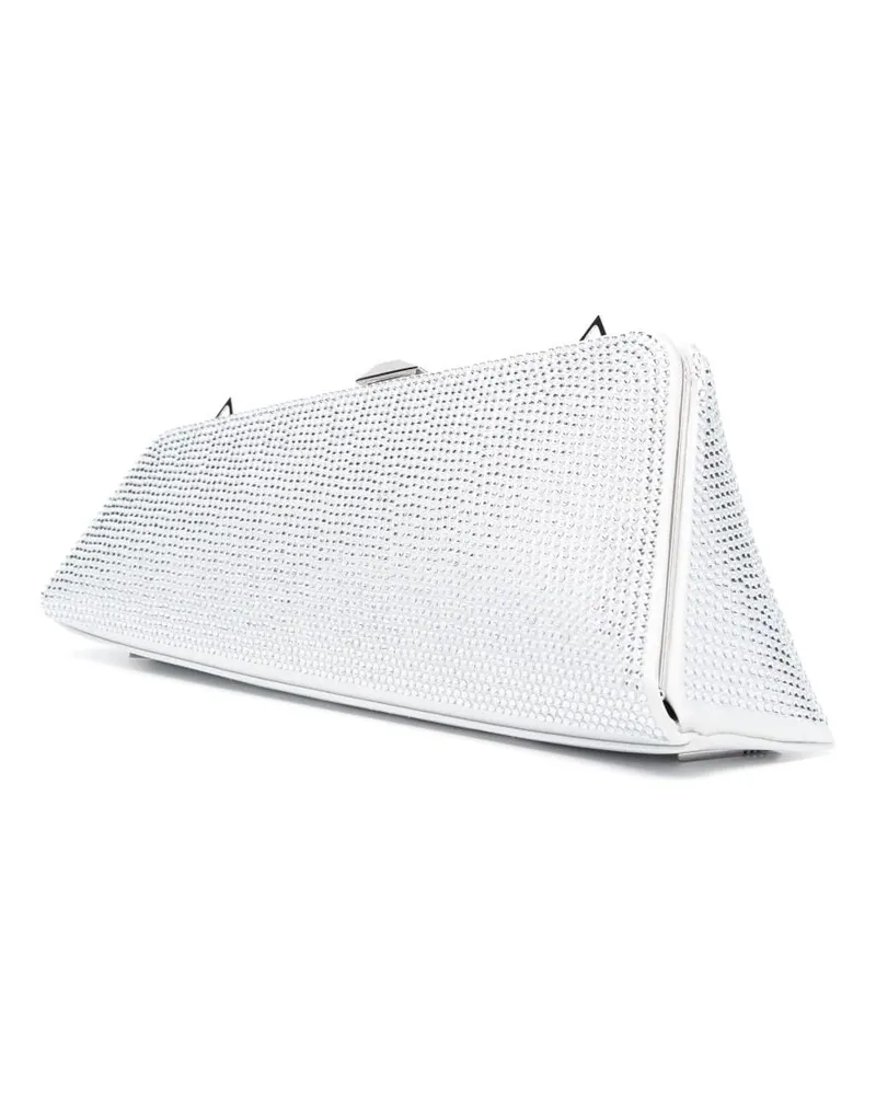 ATTICO Long Night Calfskin Leather Clutch — Silver Silver