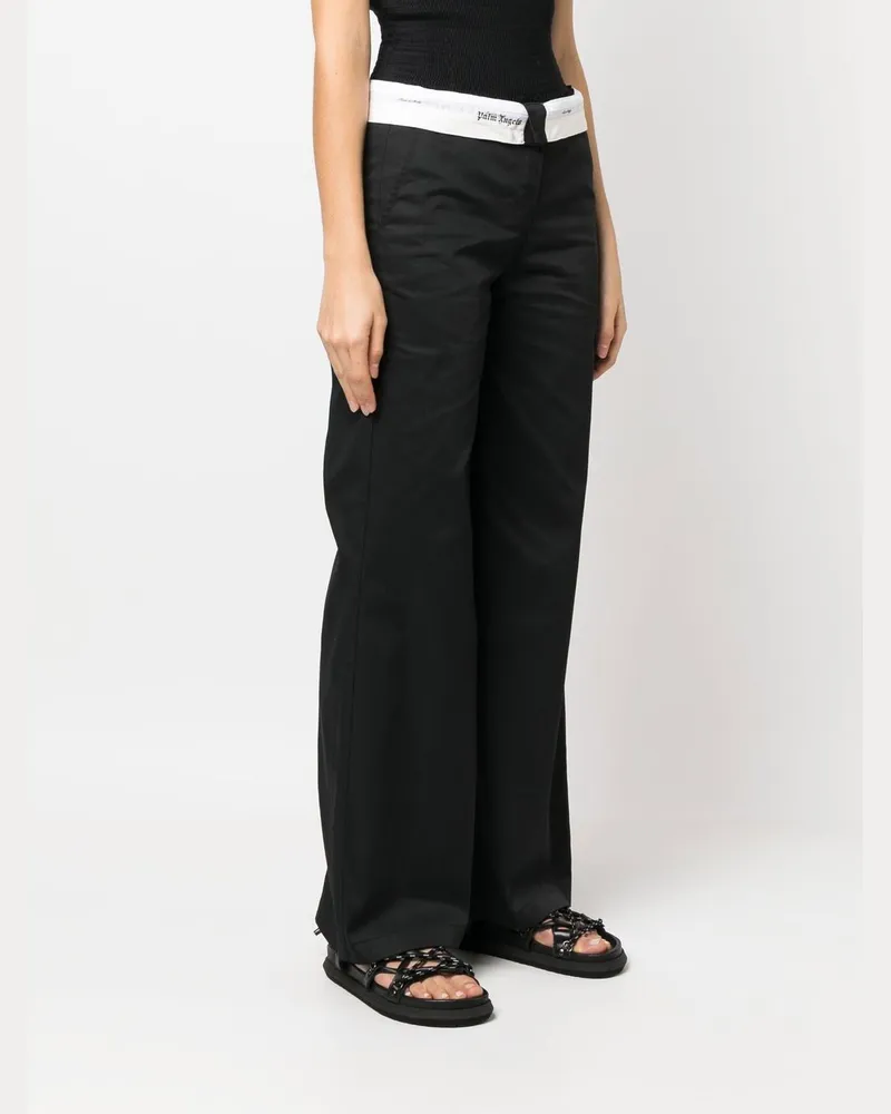 Palm Angels Flare-Leg Trousers — Black Black
