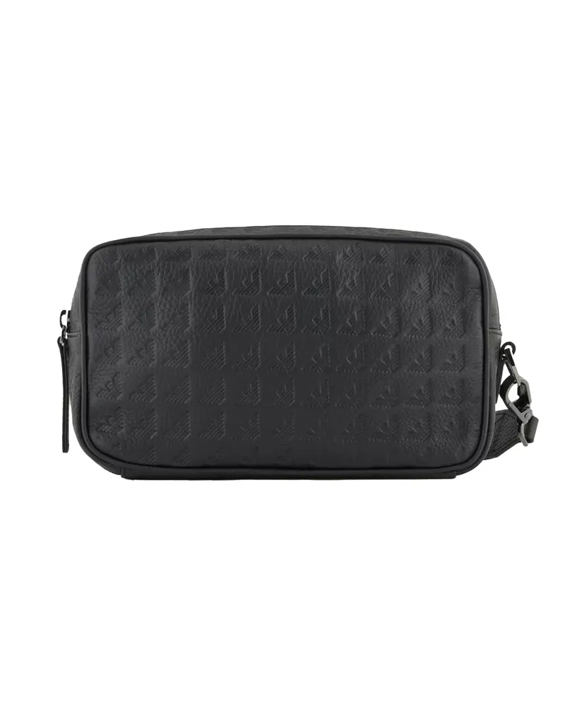 Emporio Armani Men's Leather Clutch Black Beauty Calf Bags Black