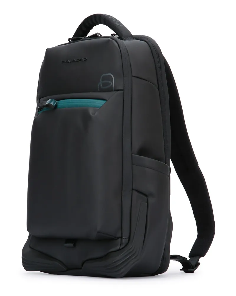 Piquadro Padded Nylon Backpack — Black Black