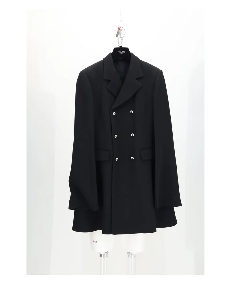 Celine Tailored Wool Fleece Jacket — Black Black