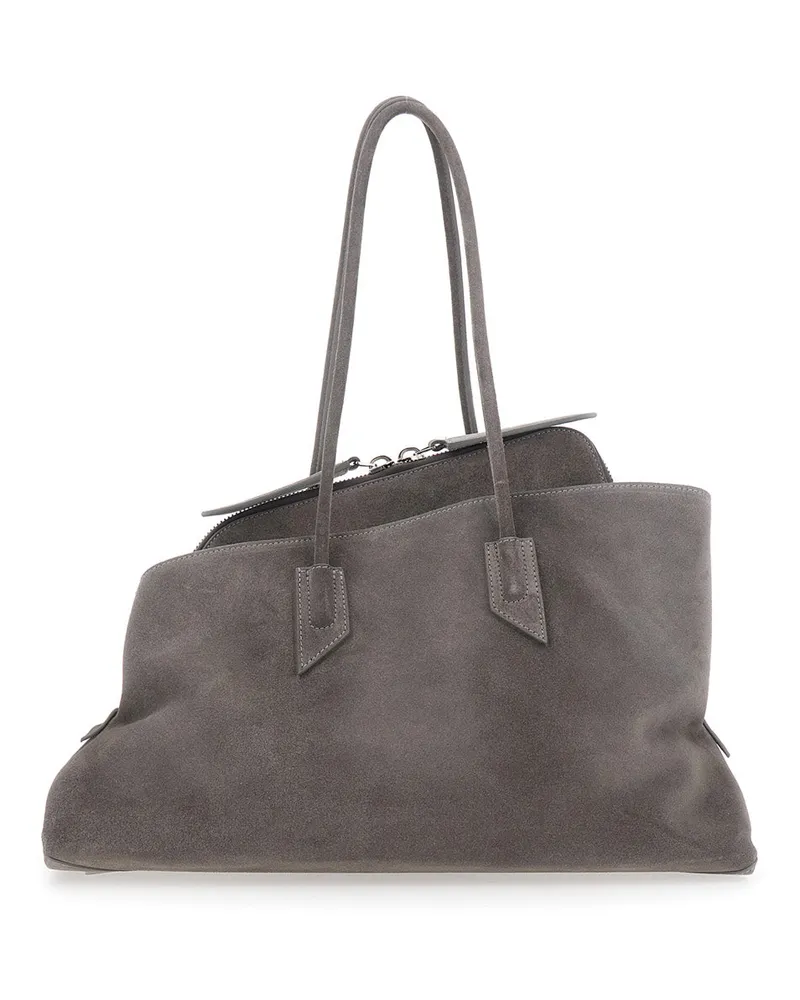 ATTICO Women's Shoulder Bag La Passeggiata Grey Suede Gray