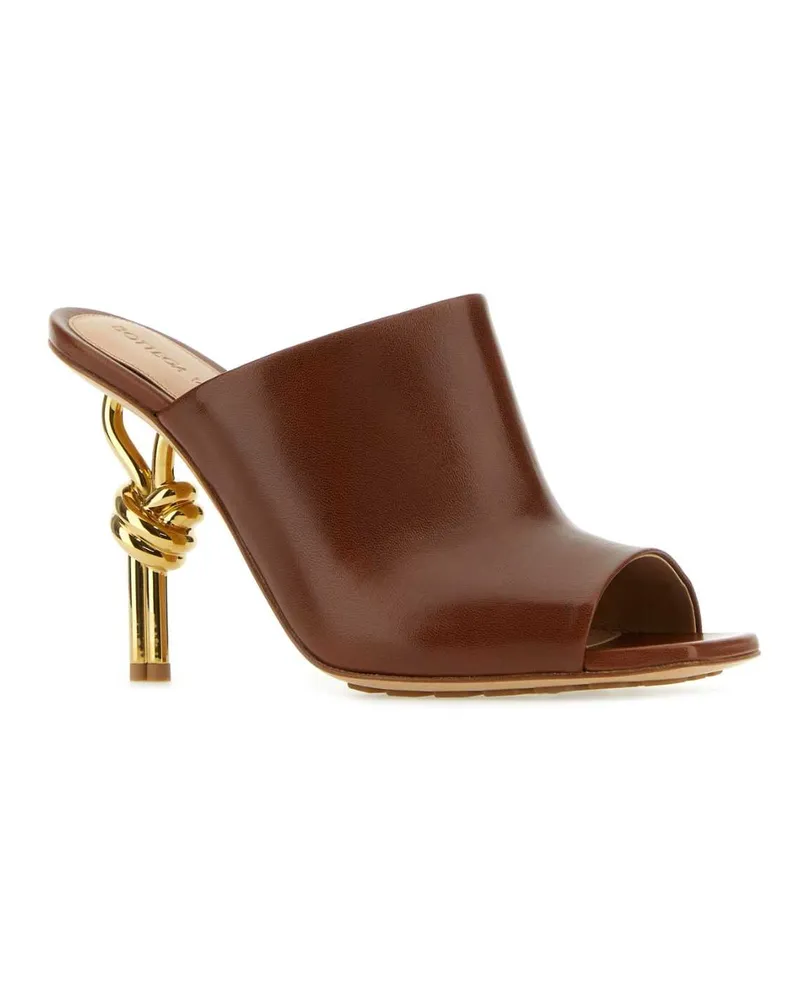 Bottega Veneta Women's Brown Nappa Leather Knot Mules Marrone Sandali Sandal Brown