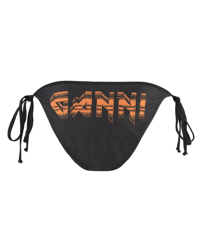 Ganni Women's Tie-Side Hipster Bikini Bottom Black Polyester Bikinis Black