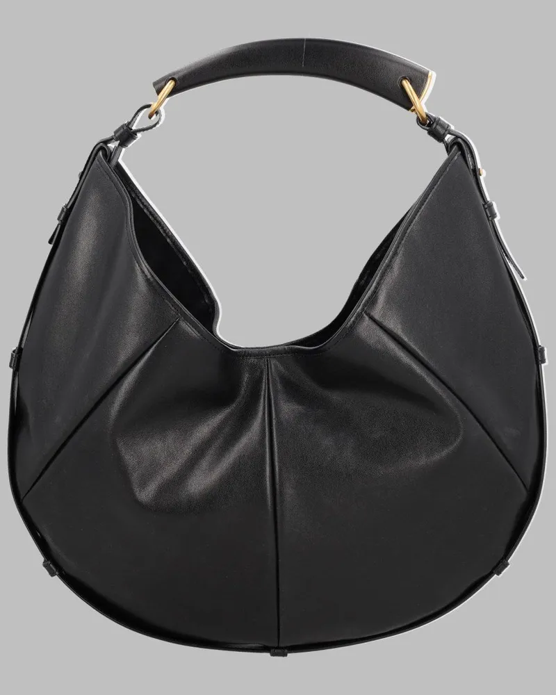 Saint Laurent Mombasa Calfskin Leather Hobo Bag — Black Black