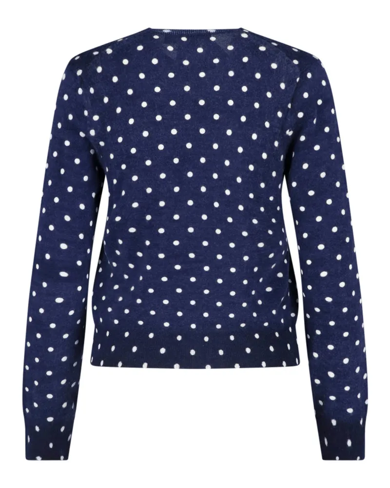 Comme des Garçons Women Polka-Dot Wool Cardigan Navy Navy