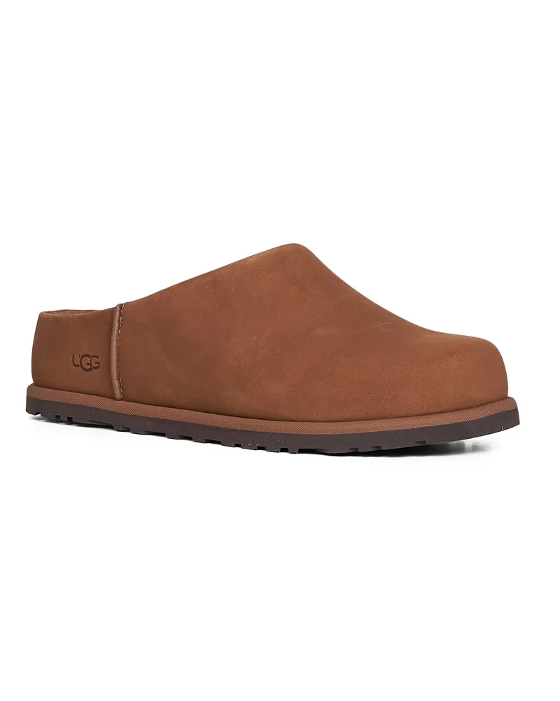UGG Women's Leather Clogs Otzo Brown Mules Sandal Brown