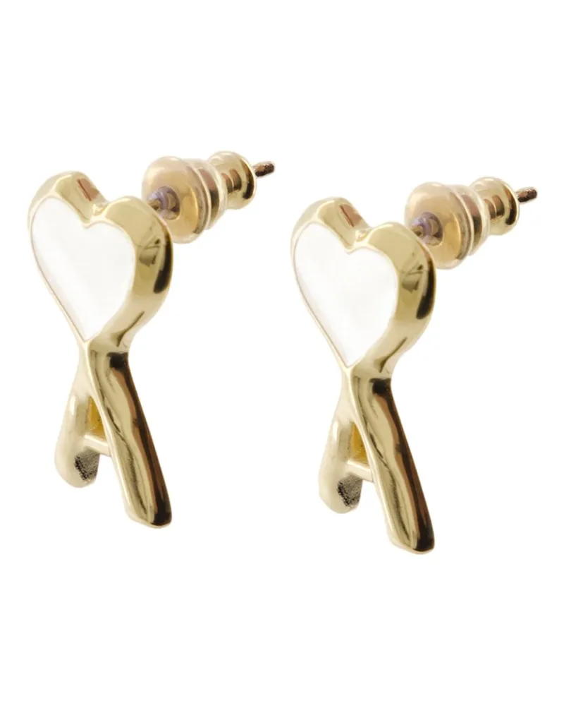 AMI Paris Hammered Gold Earrings — Gold Gold