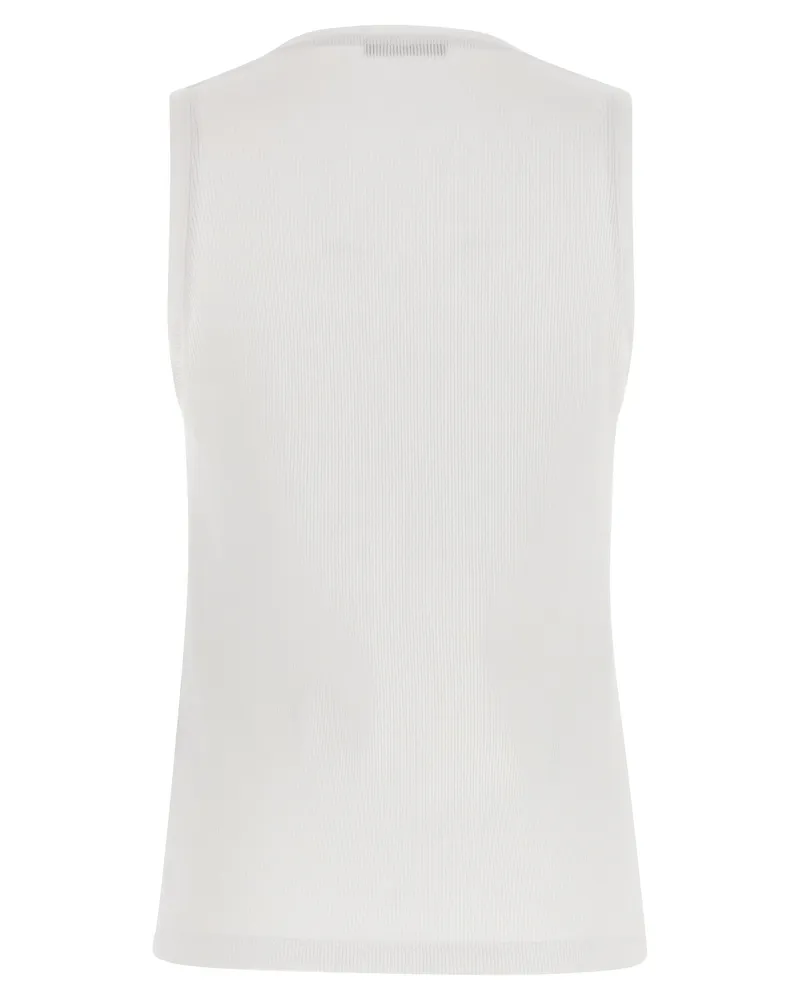 Balmain Women White Cotton Tank Tops White