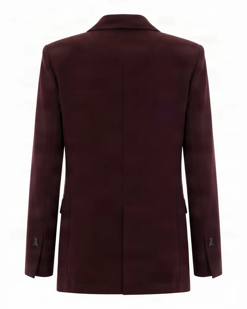 Patrizia Pepe Single-Breasted Peak Lapel Blazer — Brown Brown