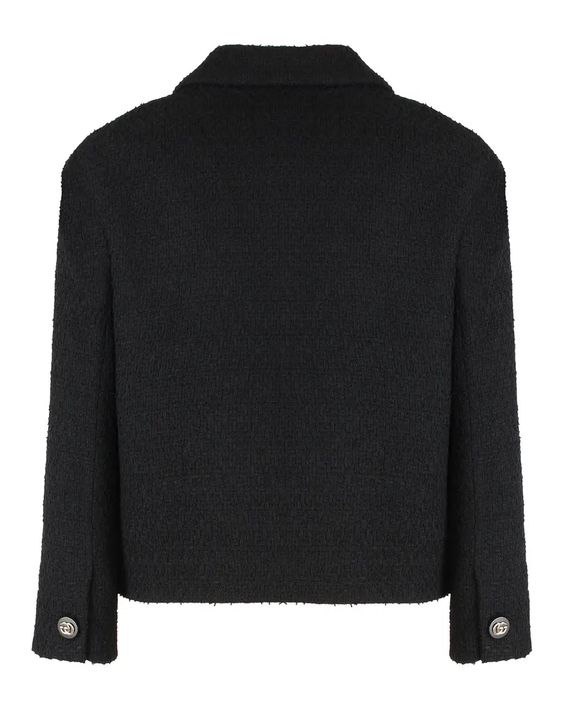 Gucci Women's Wool Blend Blazer Black Jacket Black