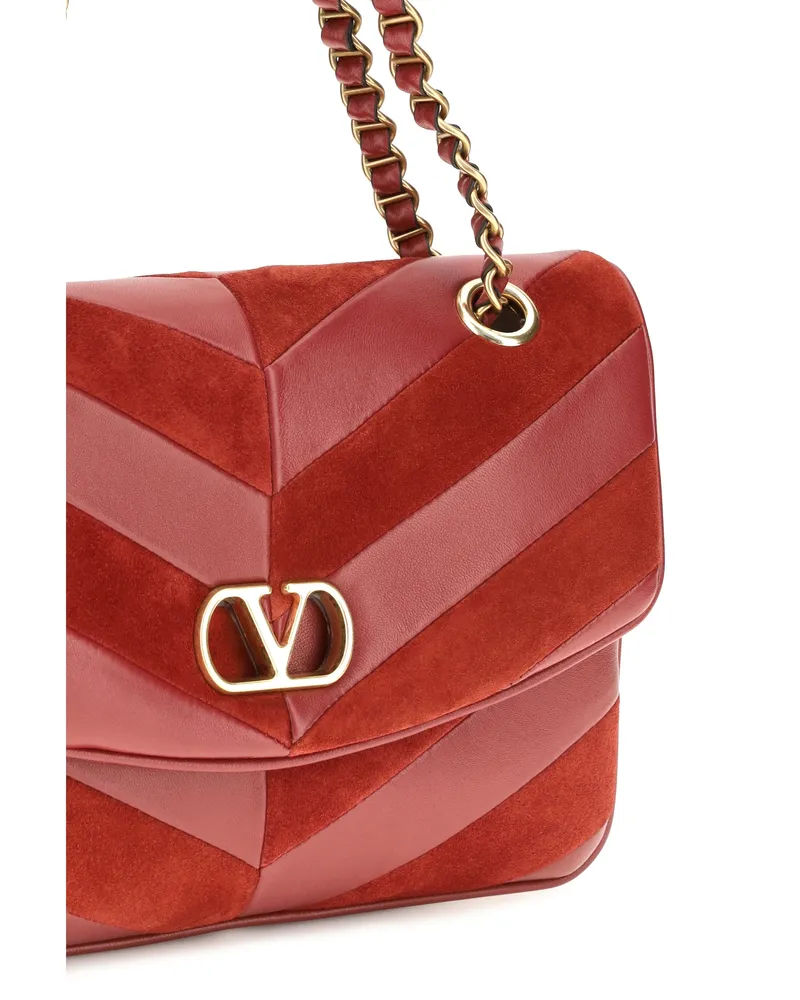 Valentino Garavani Women's Shoulder Bag Djuna Russet Red Suede Red