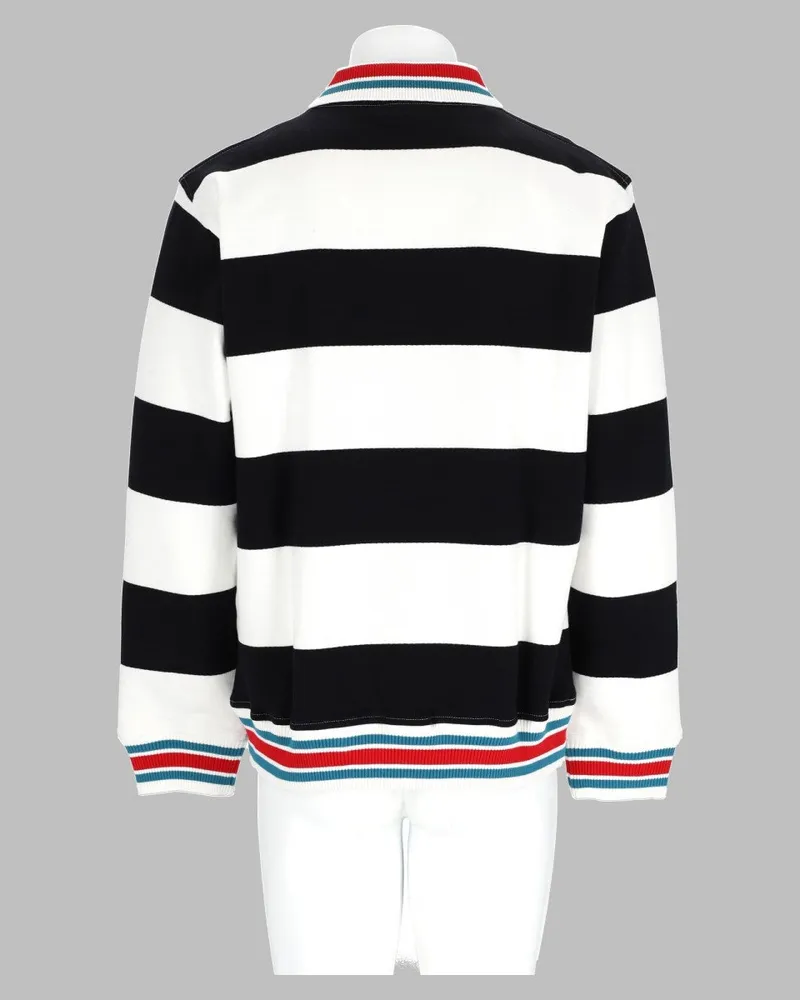 Drôle de Monsieur Striped Logo Cotton Polo Shirt — Multicolor Multicolor