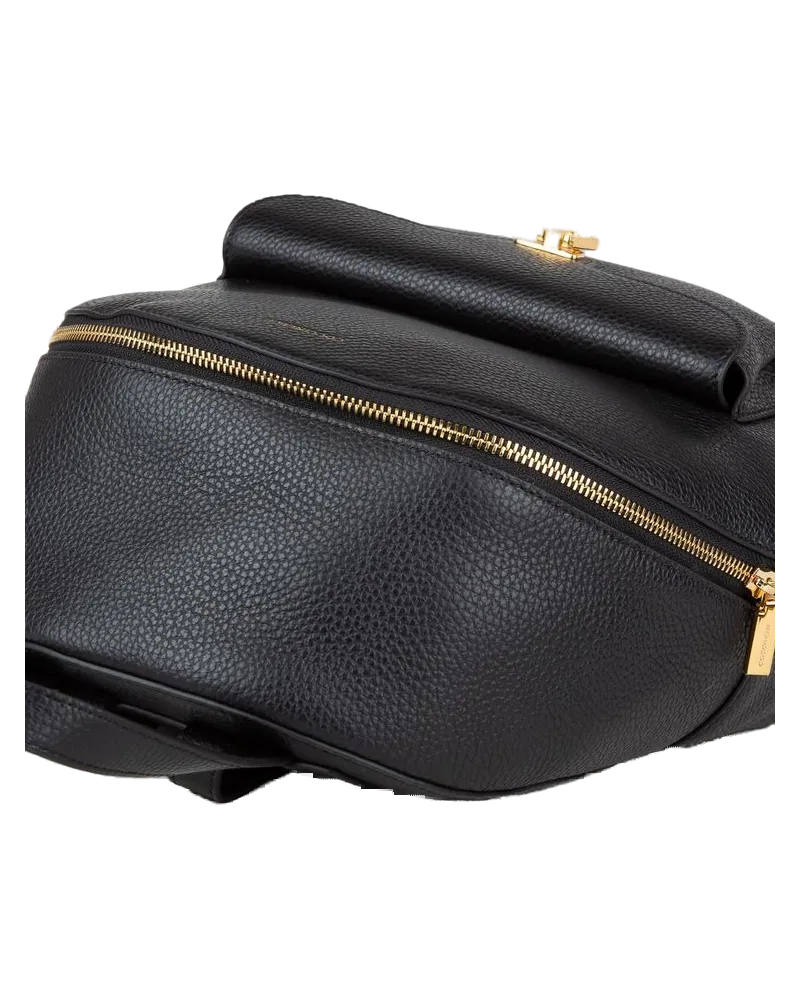 Coccinelle Women's Backpack Black Genuine Leather Bags - Backpacks Black