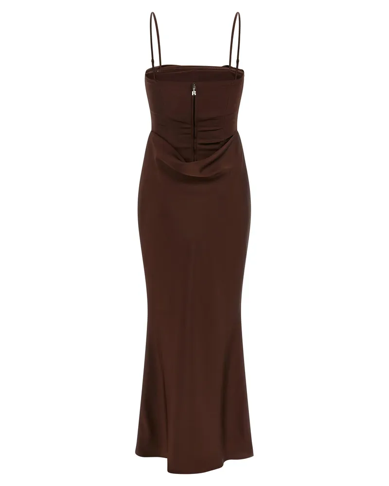 ROTATE Birger Christensen Dress — Brown Brown