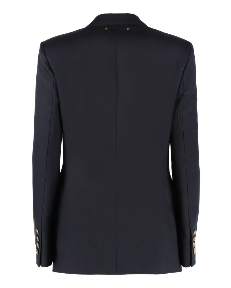 Golden Goose Double-Breasted with Gold Buttons Blazer — Navy Navy