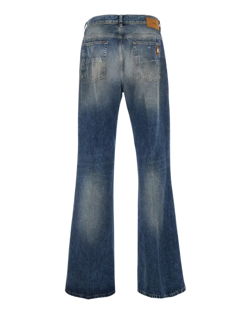 Amiri Men's Jeans With Front Rips, Blue Cotton Blue