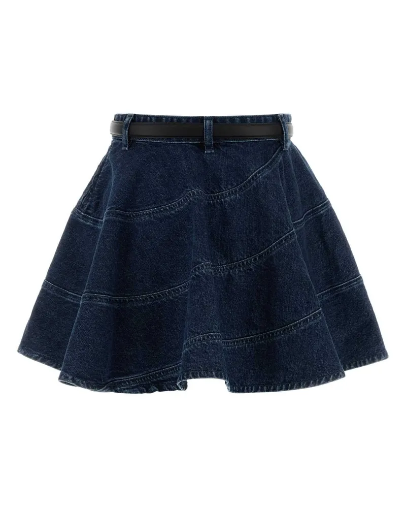 Self-Portrait Women's Denim Mini Skirt Jeans Exterior: Cotton Navy