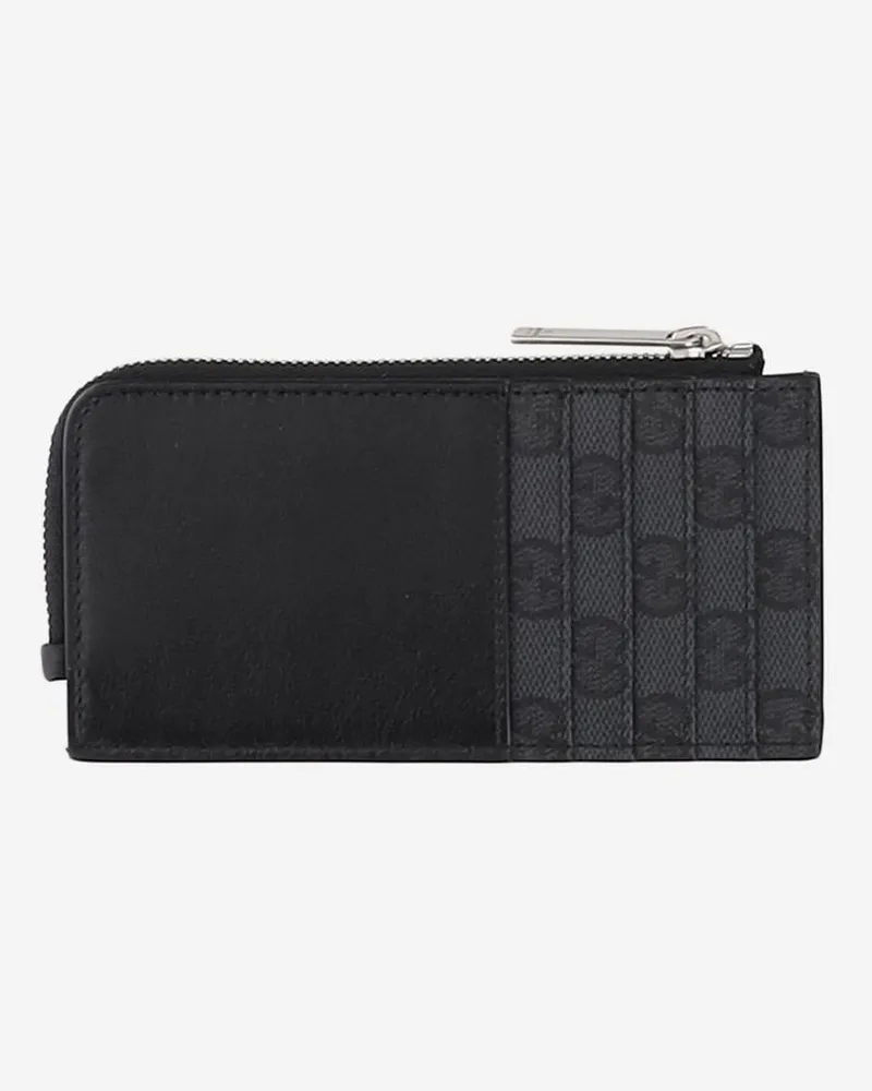 Gucci Men's Leather Card Holder Black Calf Skin Wallets & Cardholders Black