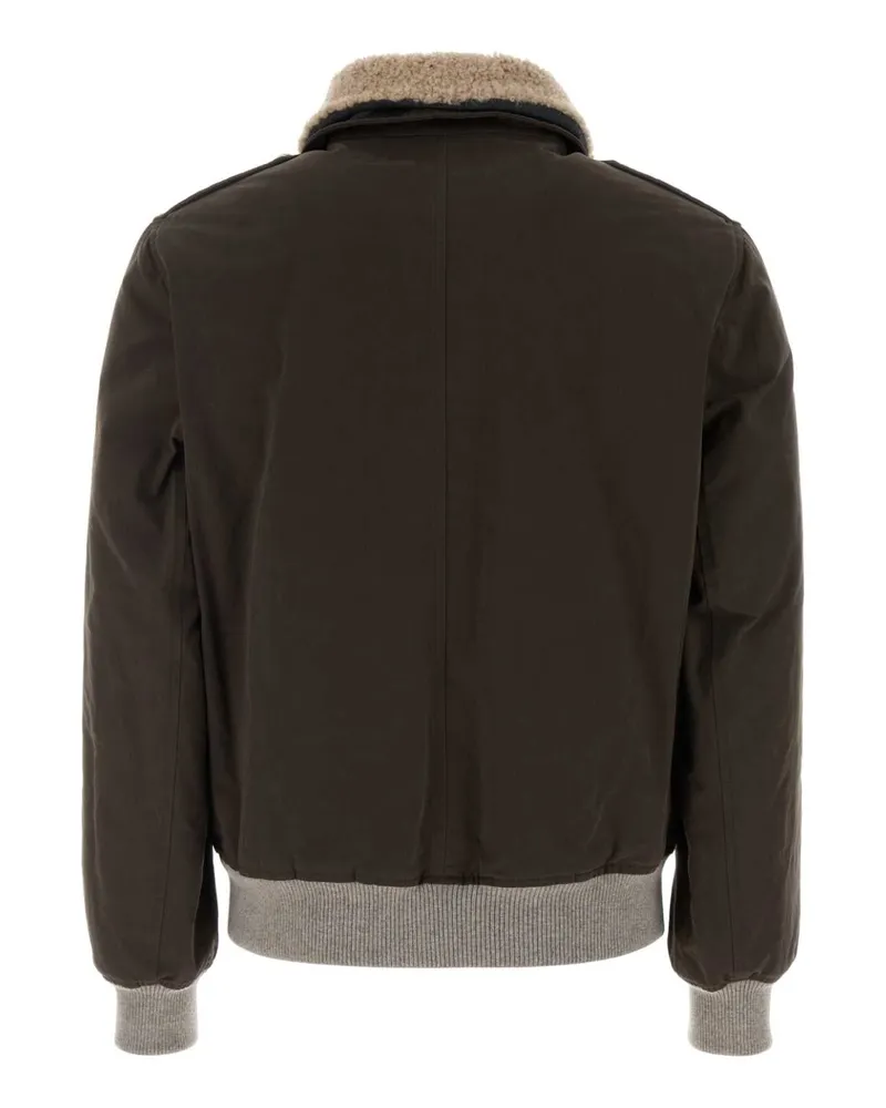 Brunello Cucinelli Resistant Bomber Jacket — Brown Brown
